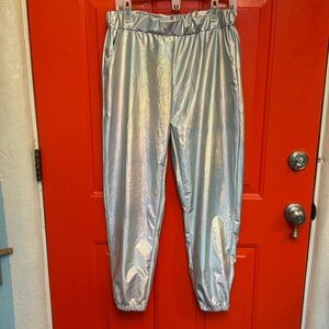 LUMINOUS metallic silver stretch pants with pockets🩷